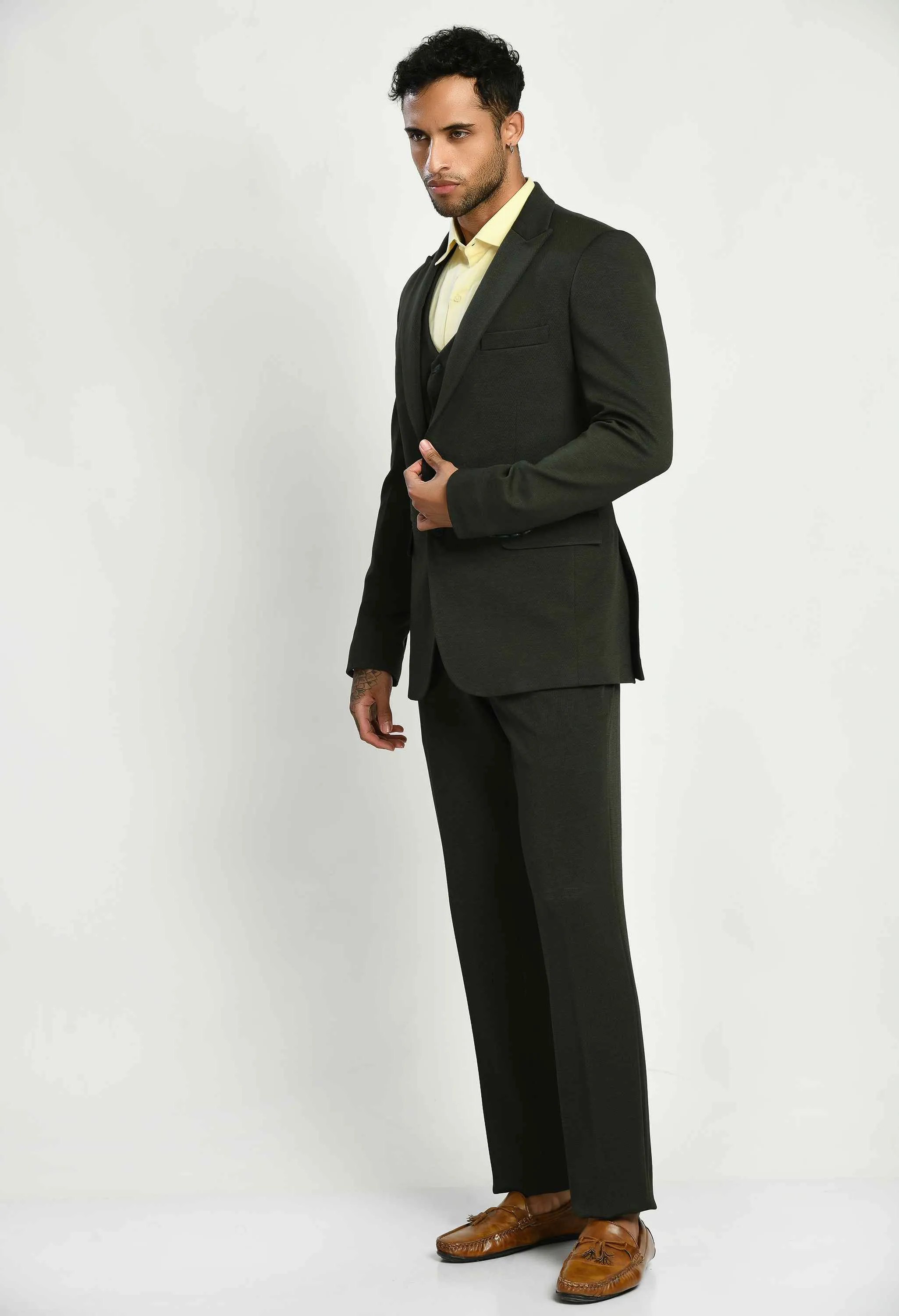 3-Piece Plain Smart Fit Suit Set