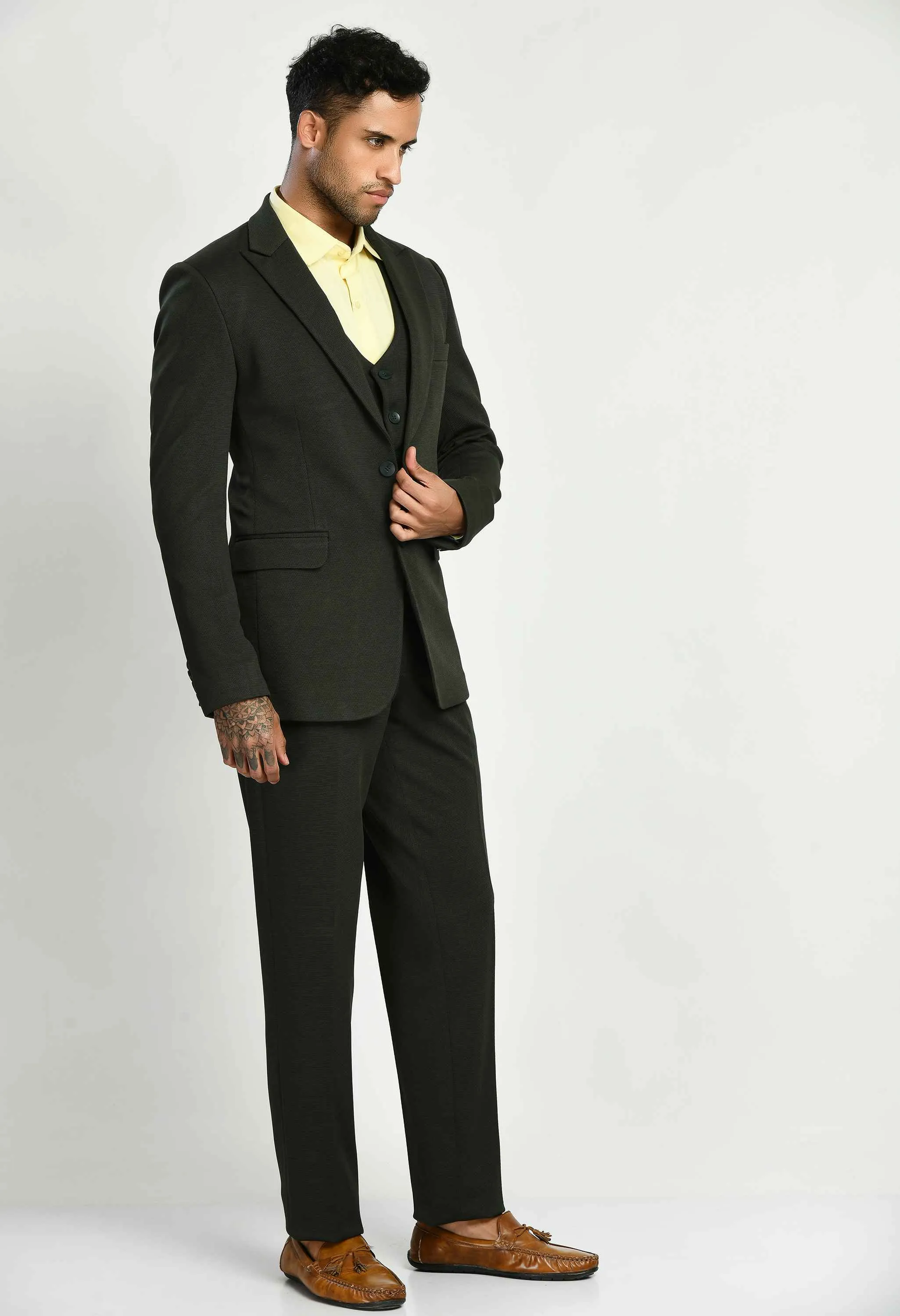 3-Piece Plain Smart Fit Suit Set