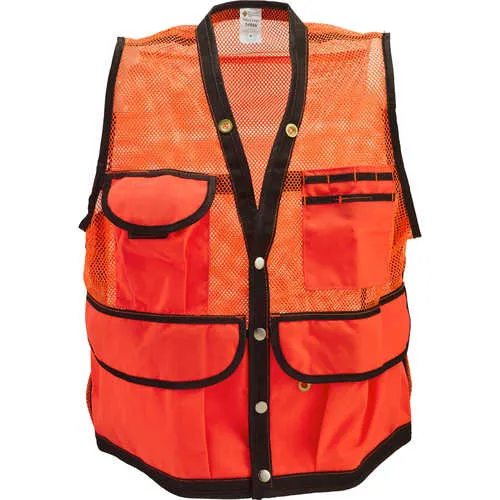 8-Pocket Nylon Mesh Cruiser Vest - Orange