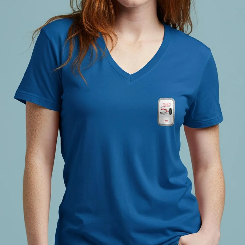 Airplane Door Tiny - Women's V-Neck T-Shirt