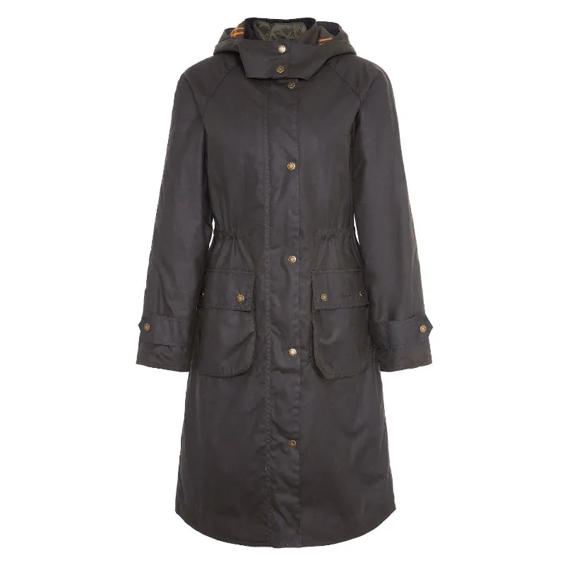 Barbour Long Cannich Ladies Wax Coat - Olive/Classic