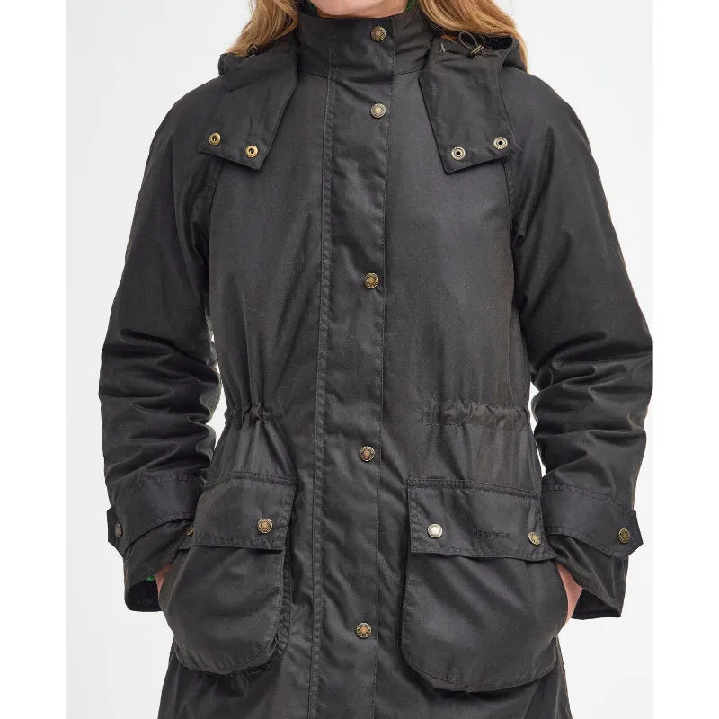 Barbour Long Cannich Ladies Wax Coat - Olive/Classic