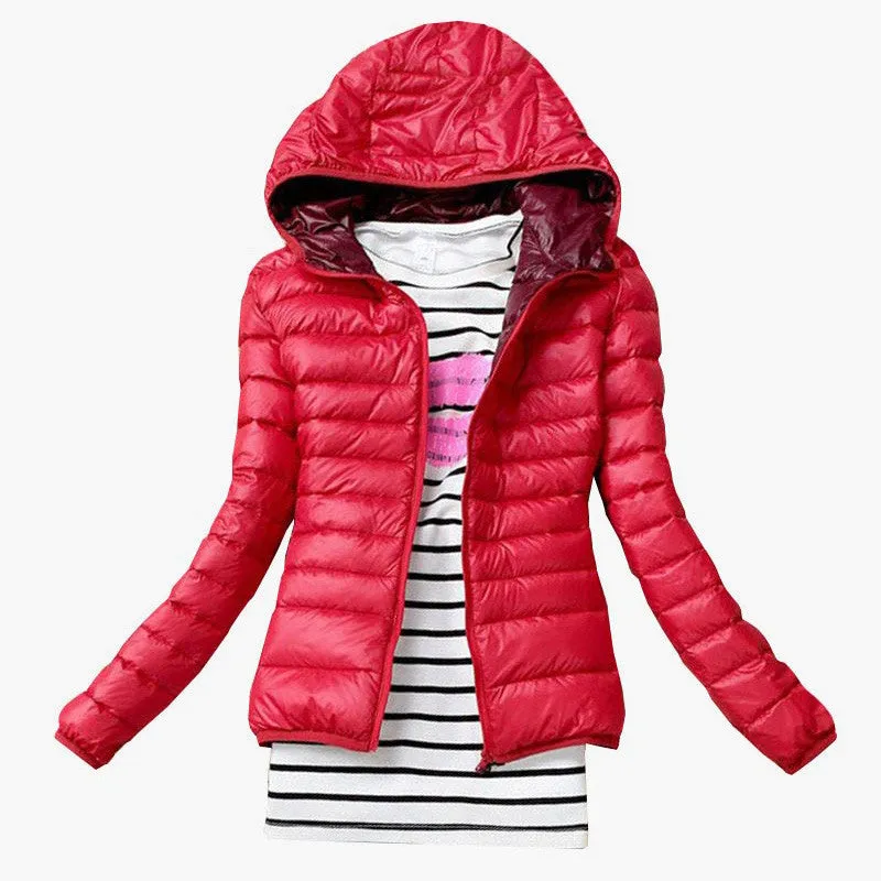 Basic Jacket for Women Slim Zipper Hooded active wear