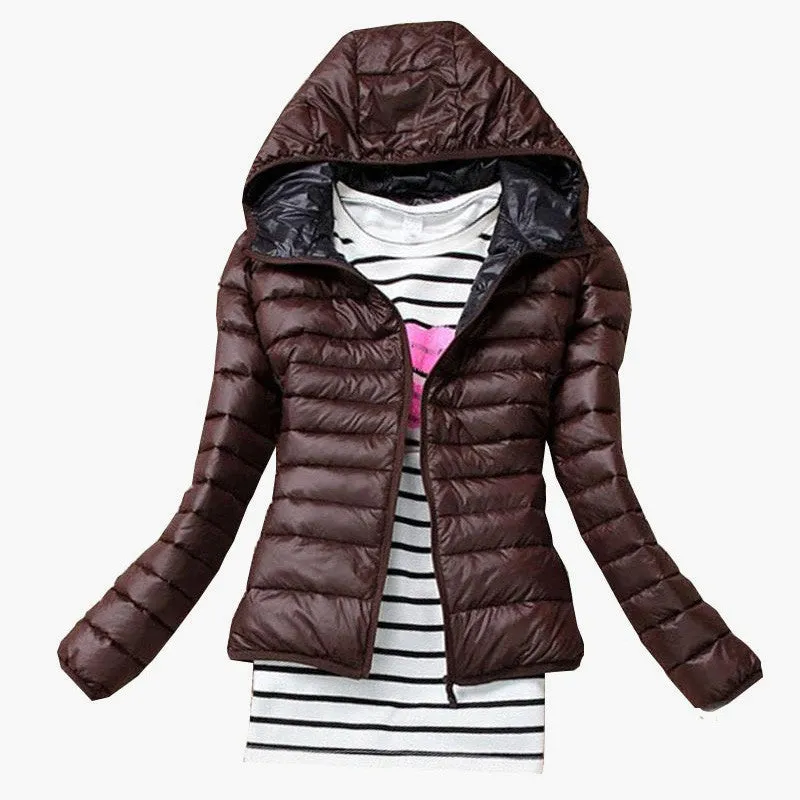 Basic Jacket for Women Slim Zipper Hooded active wear