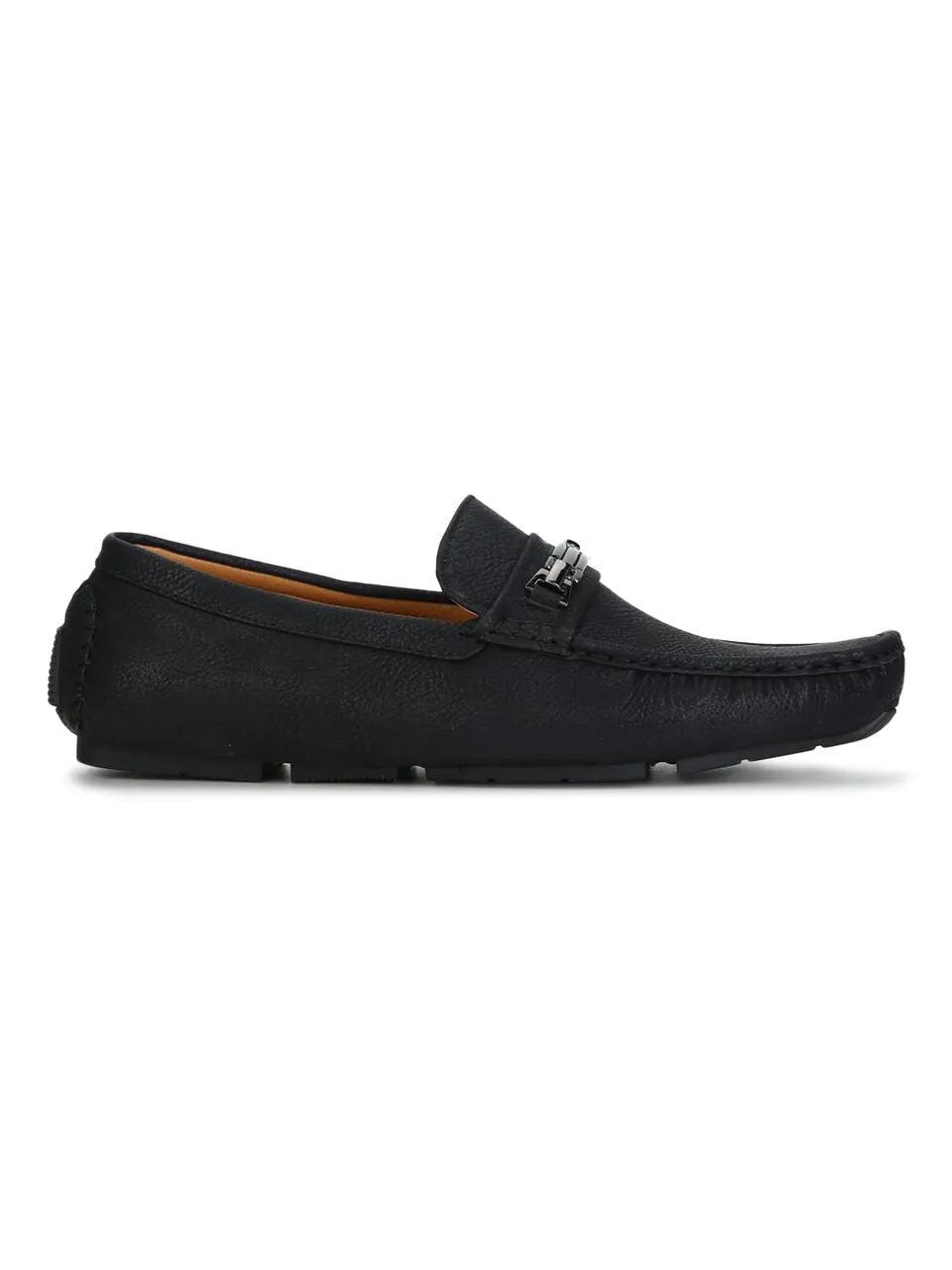 Black PU Horsebit Loafers