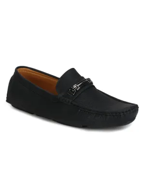 Black PU Horsebit Loafers