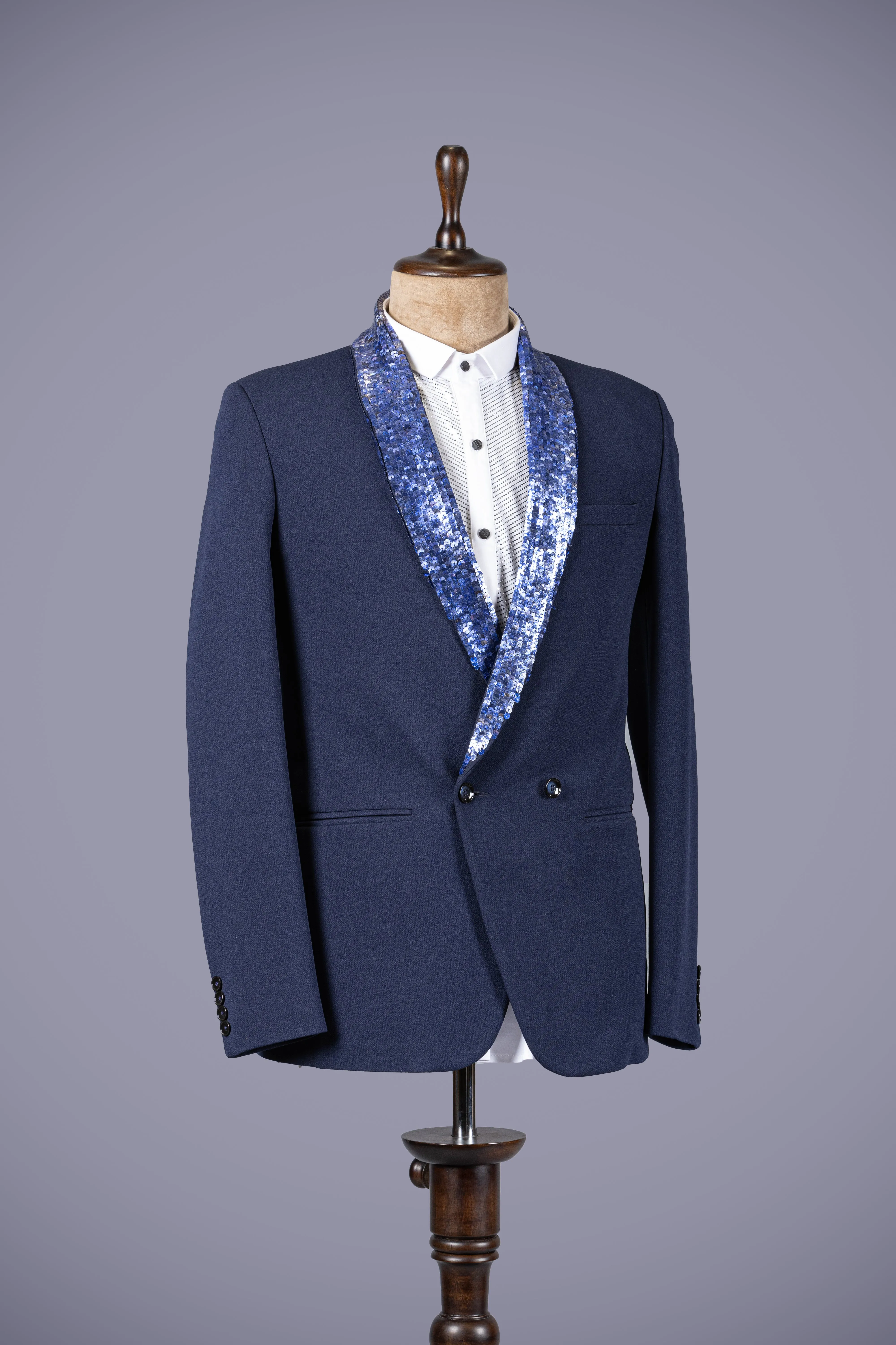 Blue Tuxedo with Dazzling Gota Patti Work