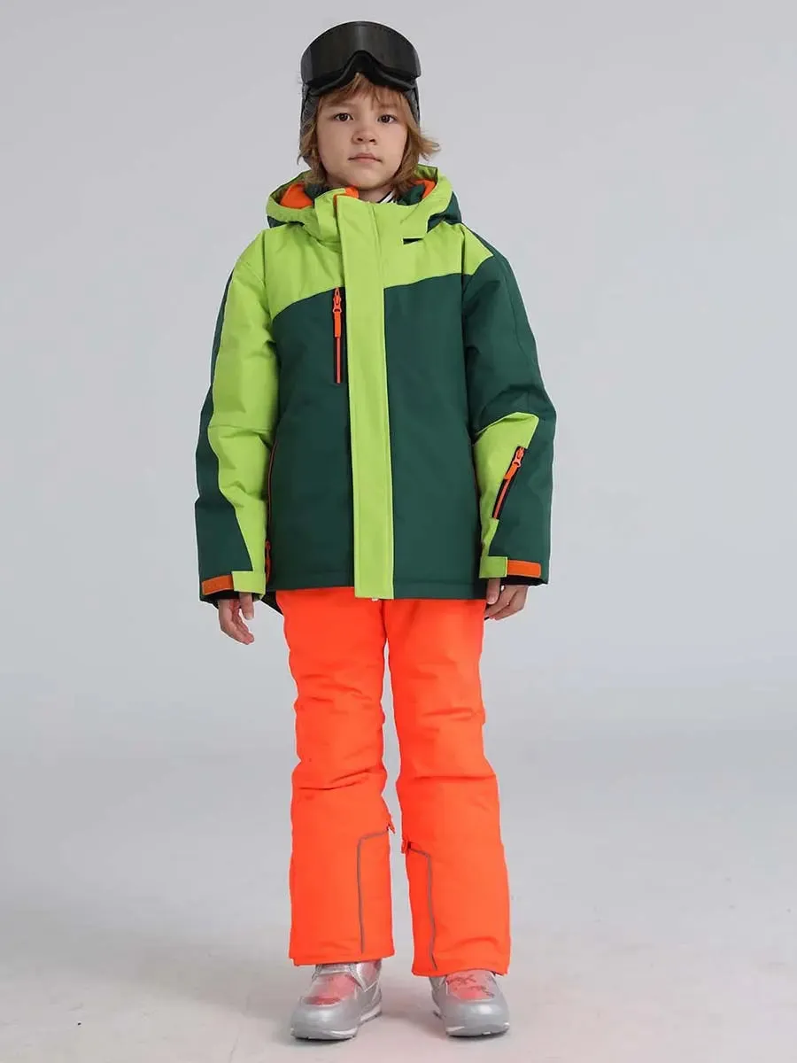 Boys Hooded Skiing Snowboarding Jacket & Pants Set