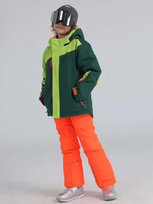 Boys Hooded Skiing Snowboarding Jacket & Pants Set