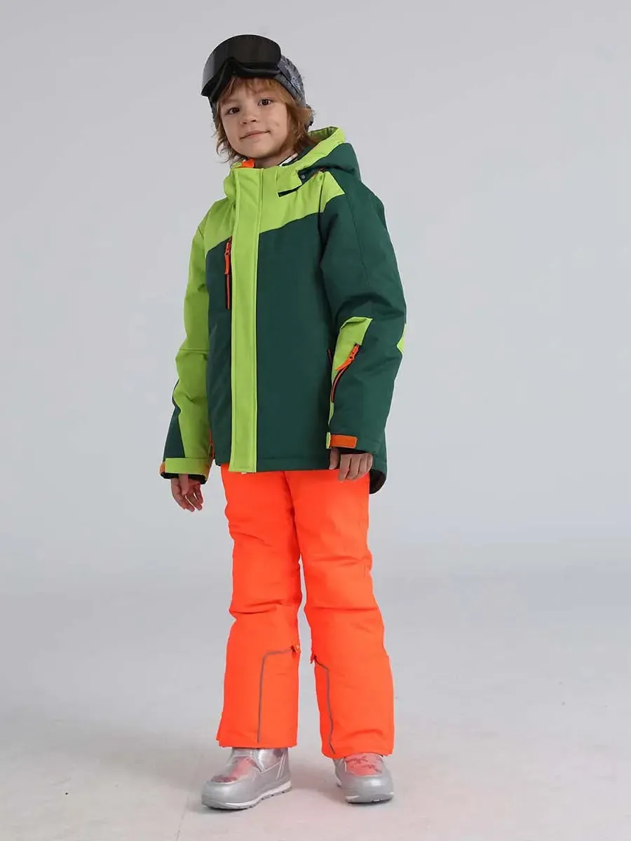 Boys Hooded Skiing Snowboarding Jacket & Pants Set