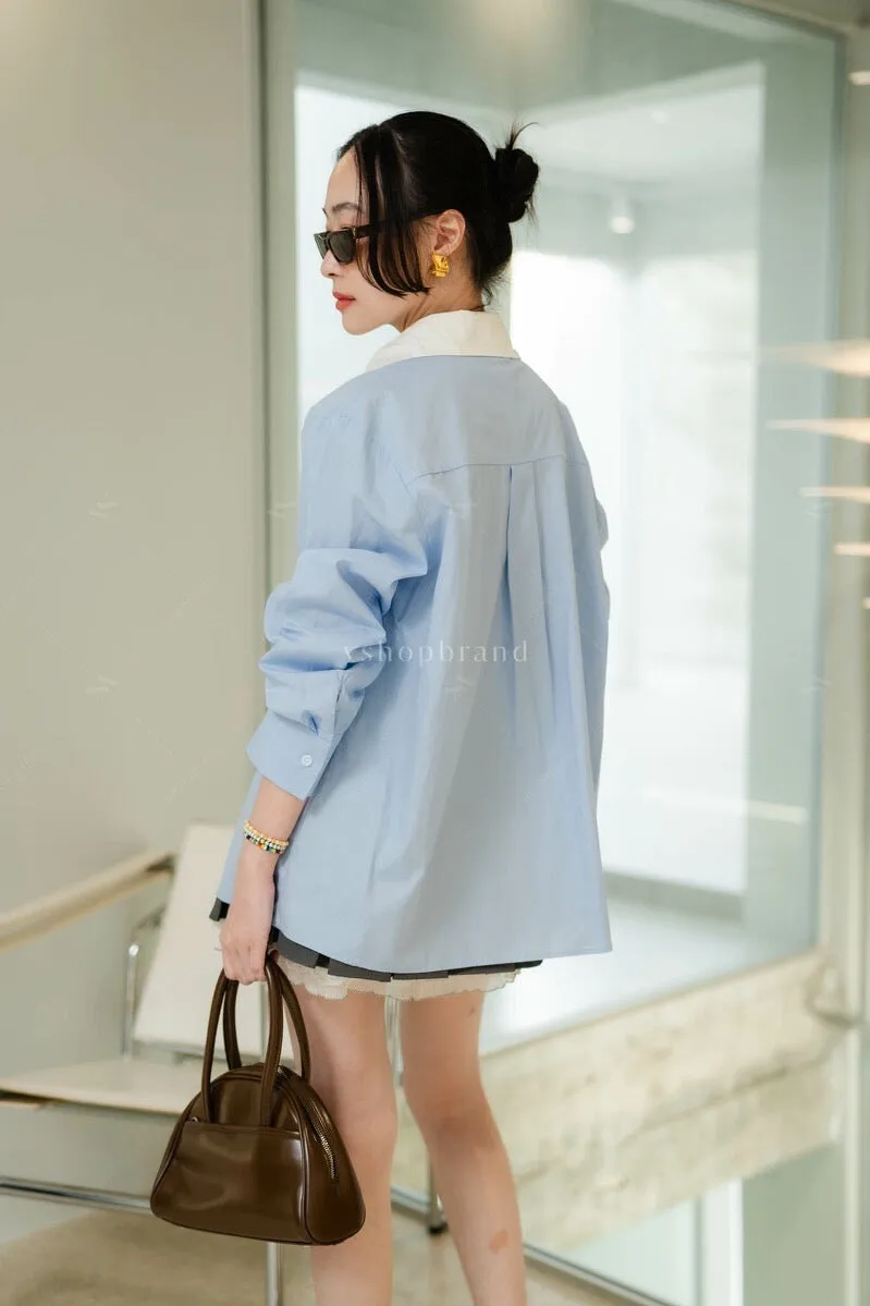 Bubble Button shirt BLUE