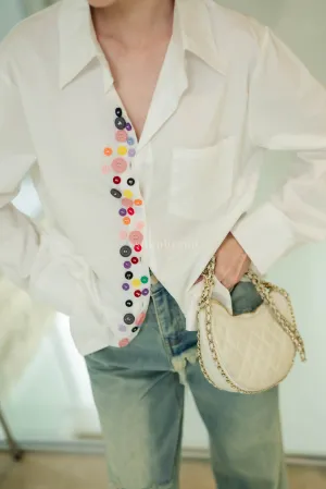 Bubble Button shirt White