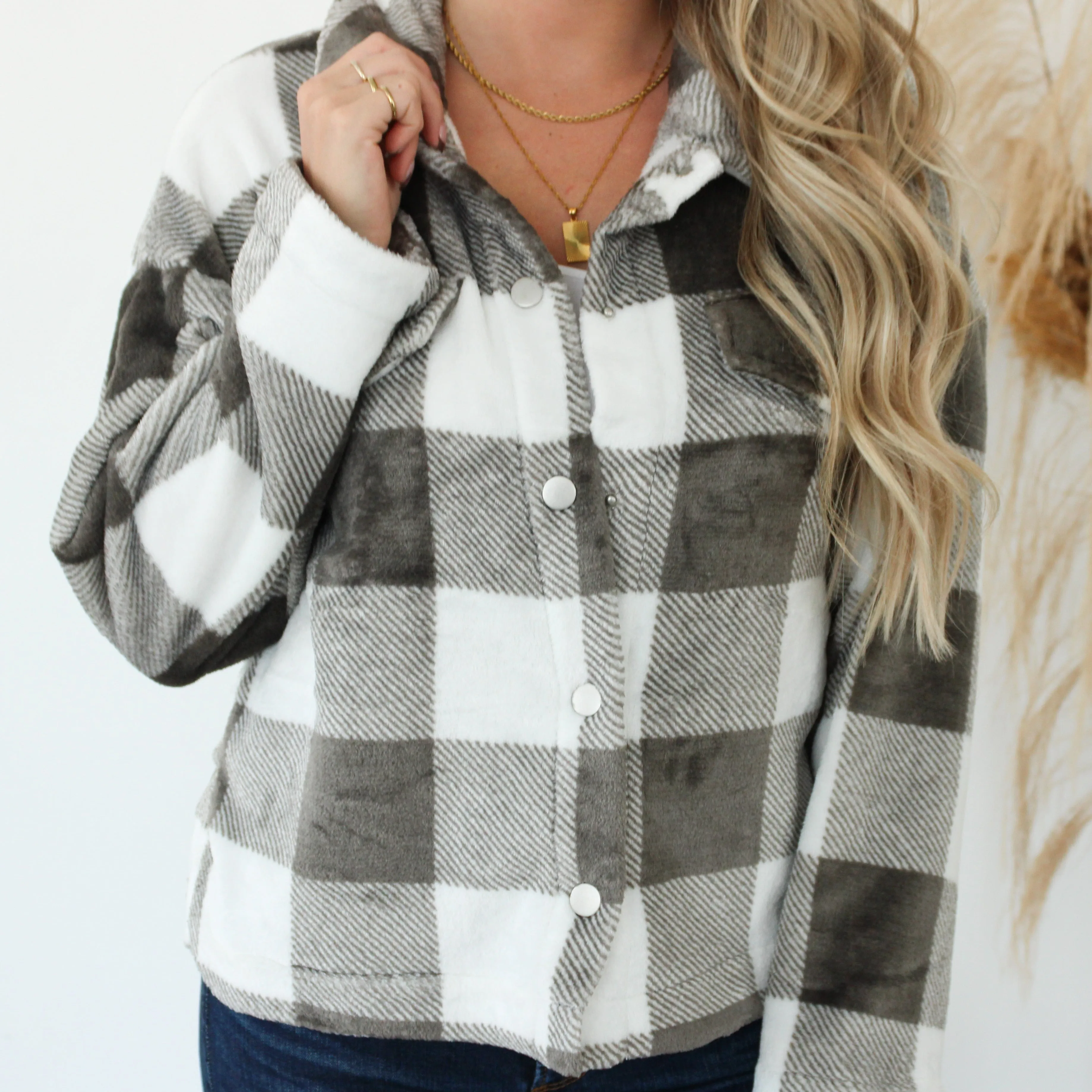 Buffalo Plaid Plush Shacket