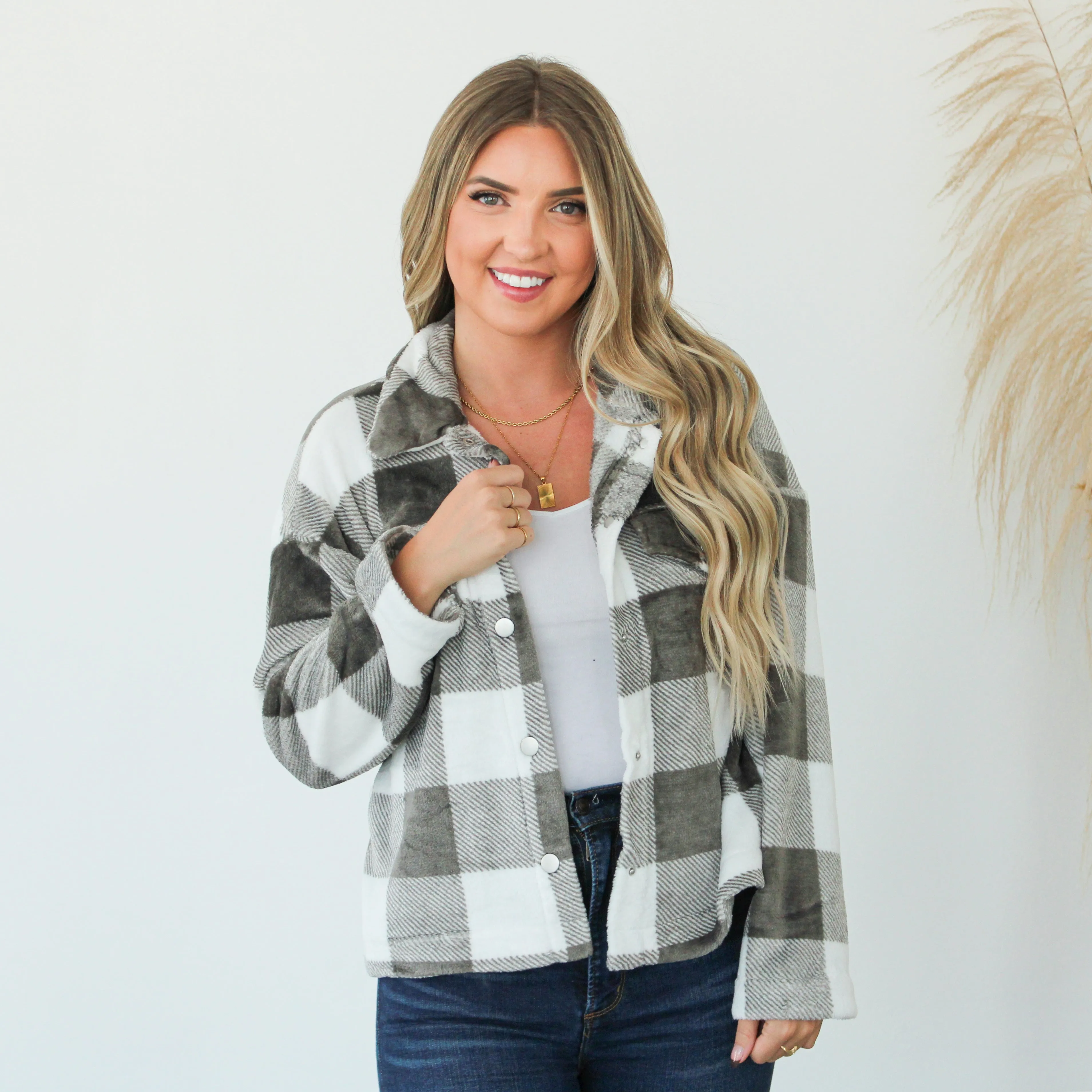 Buffalo Plaid Plush Shacket