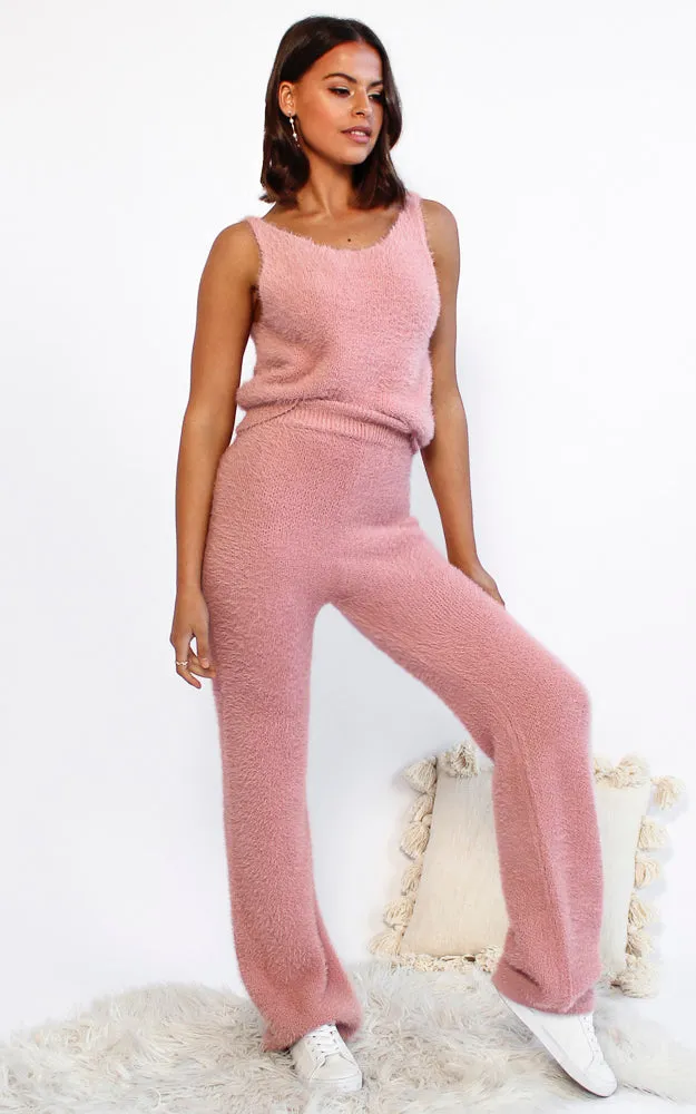 Call Me Later Knit Pants - Blush