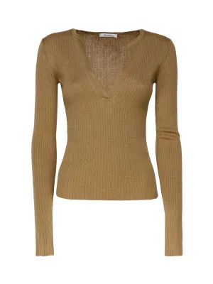 Camel Wool and Silk Blend Sweater