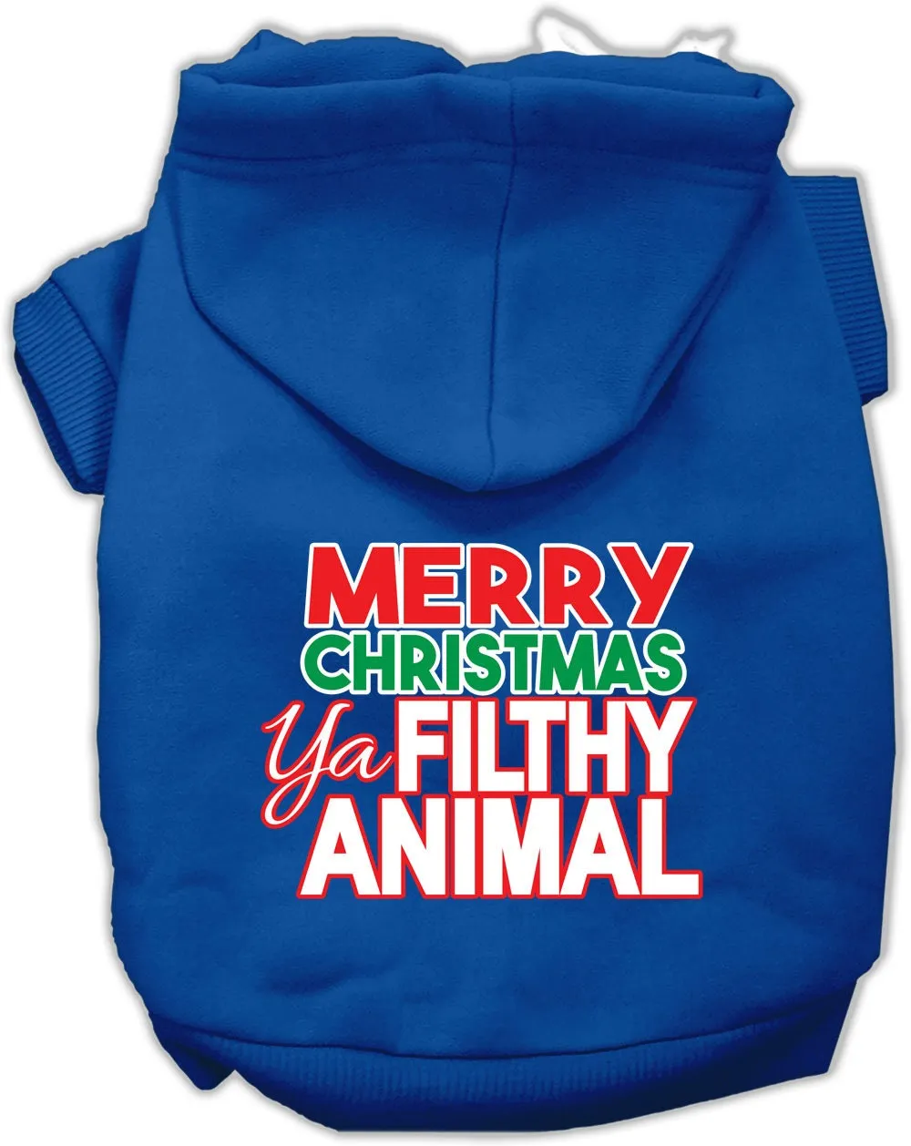 Christmas Pet Dog & Cat Hoodie Screen Printed, "Merry Christmas Ya Filthy Animal"