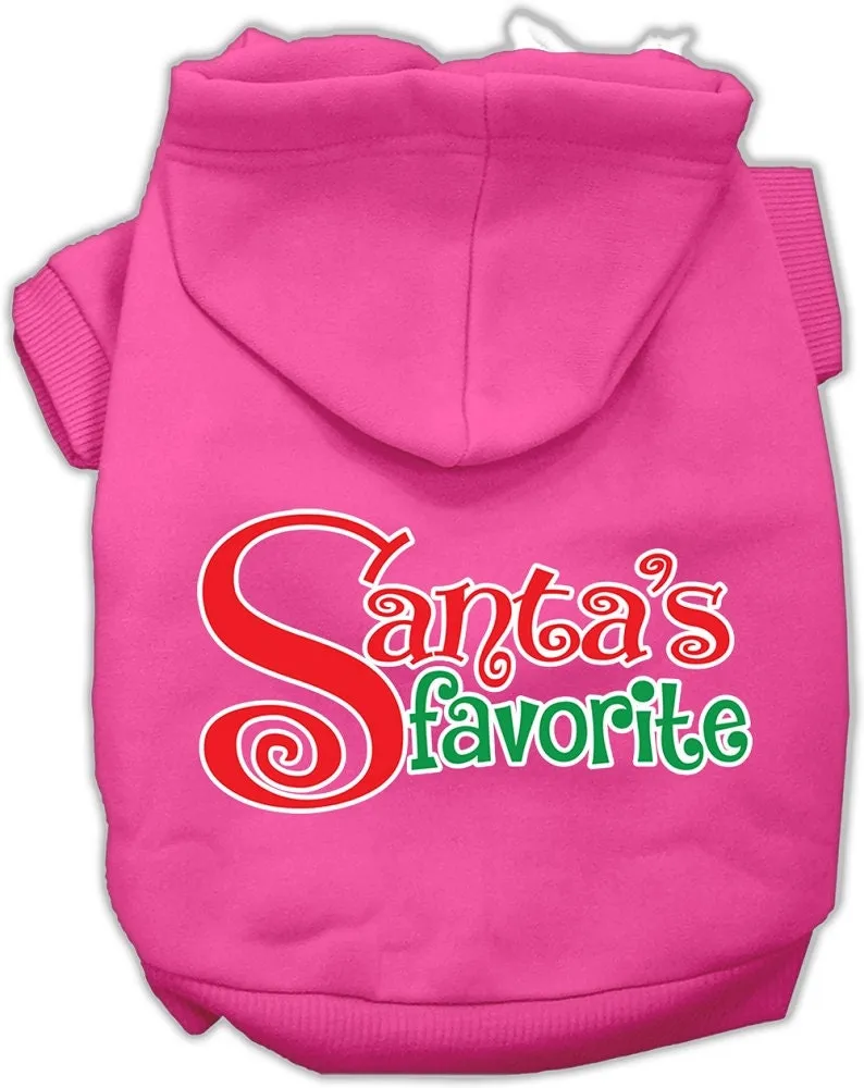 Christmas Pet, Dog & Cat Hoodie Screen Printed, "Santa's Favorite"