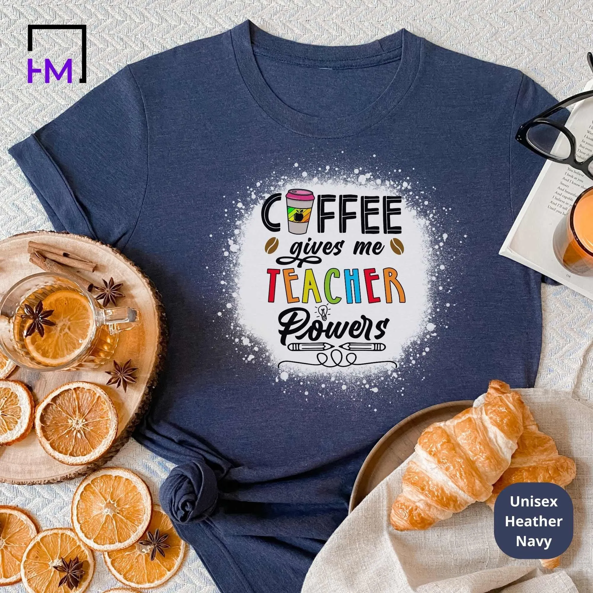 Coffee Teacher Sweatshirt | Warm Cozy Fall Crewneck Sweater for Pumpkin Spice Educators & Latte Loving Ladies, Avail in T-Shirts, Plus Size