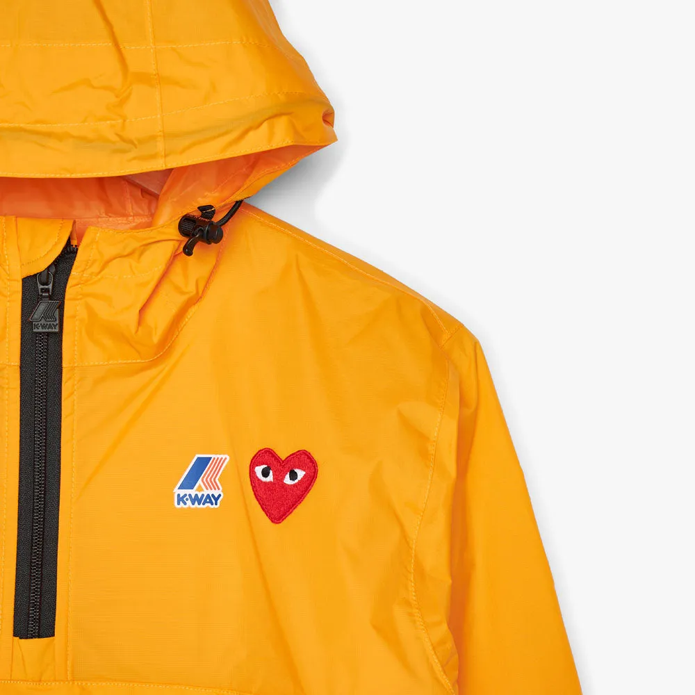 COMME des GARCONS PLAY K-Way Half Zip Hoodie / Orange