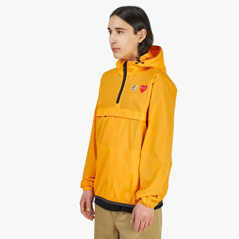 COMME des GARCONS PLAY K-Way Half Zip Hoodie / Orange