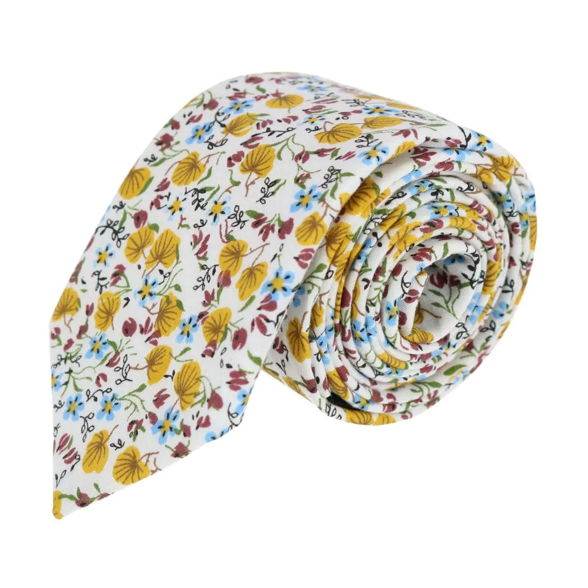 CTM® Men's Cotton Floral Slim Tie