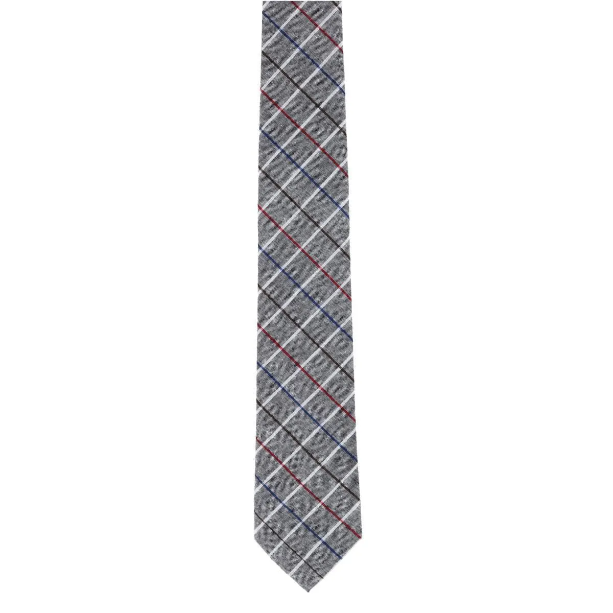 CTM® Men's Grey Cotton Checkered Tie