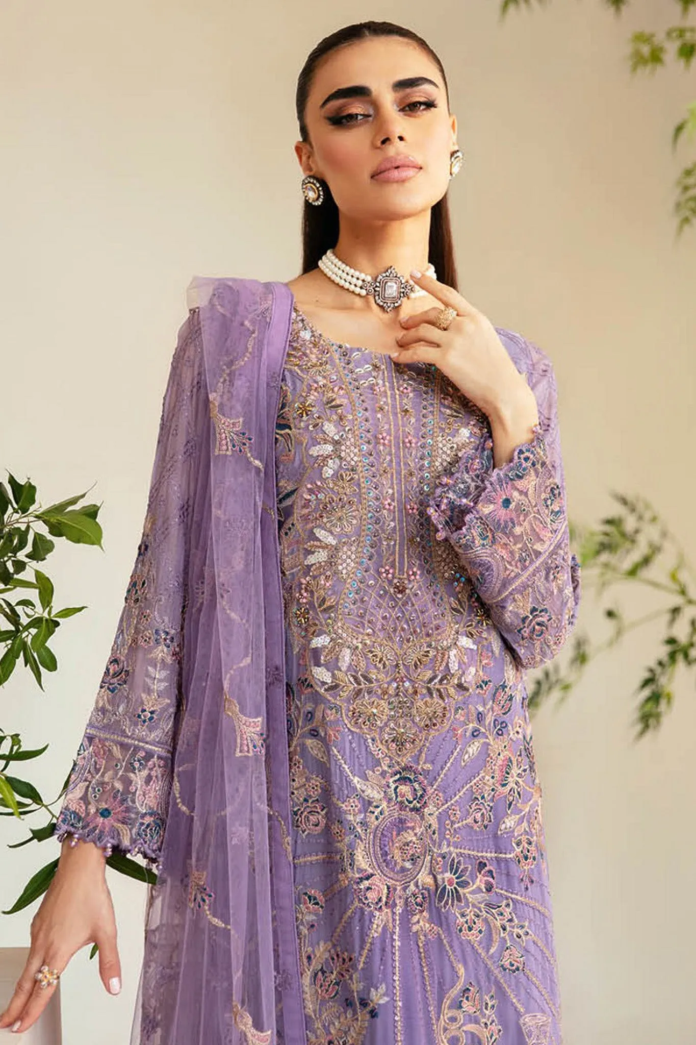 Dastoor By Ramsha Unstitched 3 Piece Luxury Chiffon Vol-01 Collection'2024-P-104