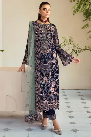 Dastoor By Ramsha Unstitched 3 Piece Luxury Chiffon Vol-01 Collection'2024-P-110