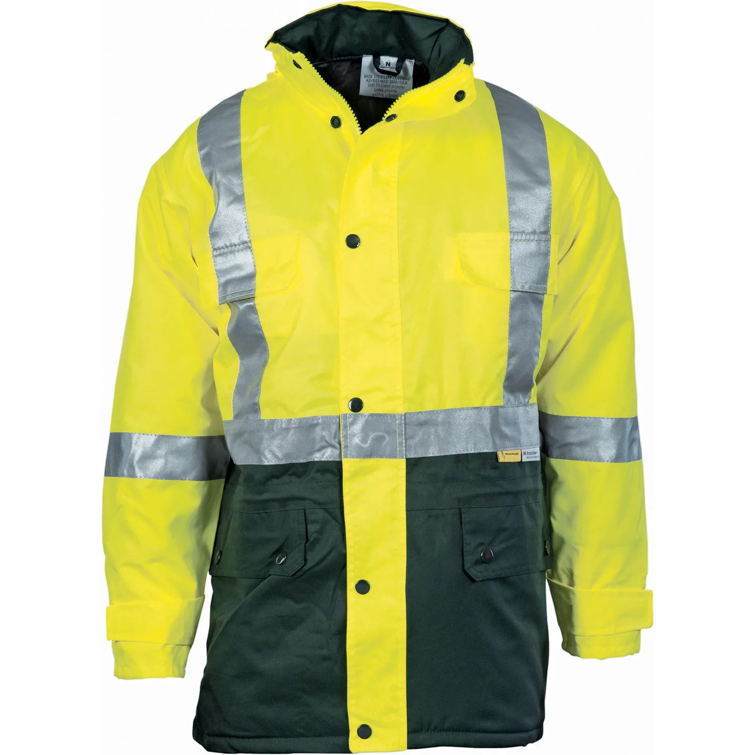 DNC Hi Vis Two Tone Quilted Jacket With 3M R/Tape (3863)