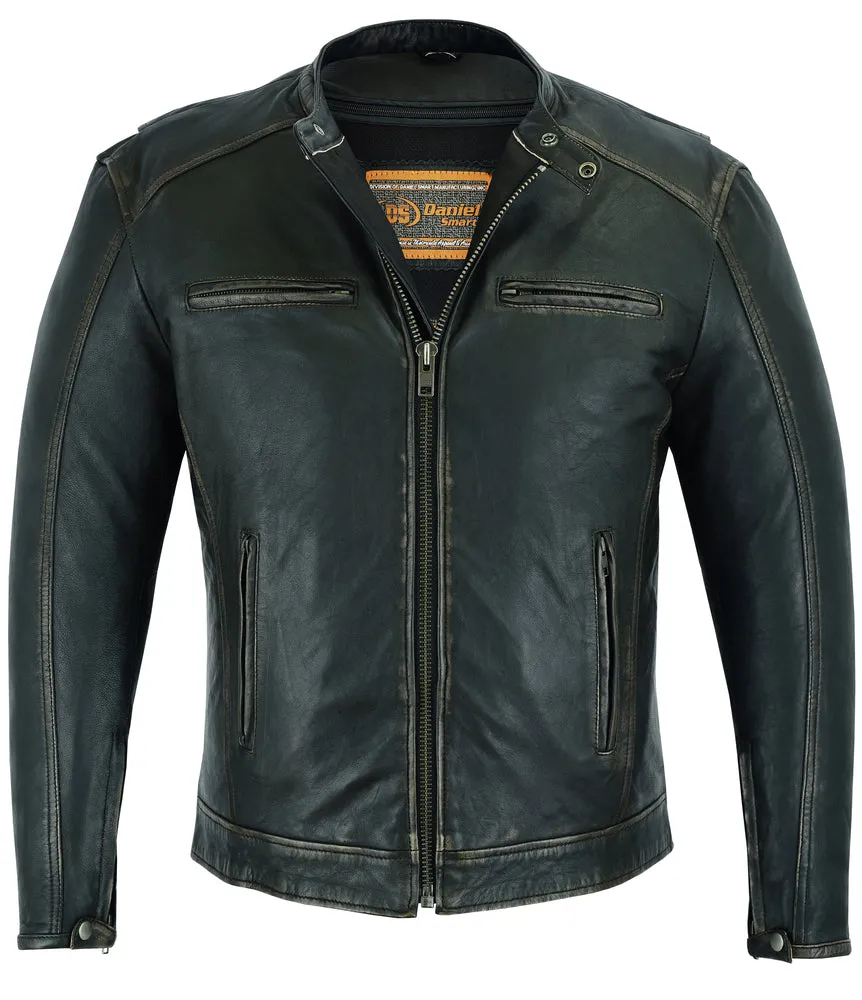 DS743 Men's Cruiser Jacket in Lightweight Drum Dyed Distressed Naked