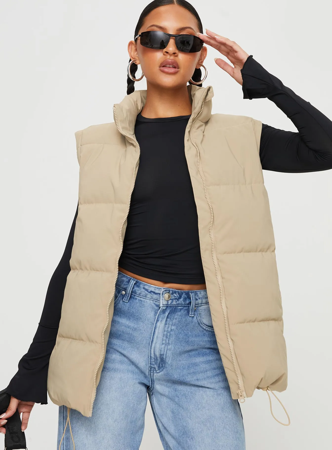 Edison Puffer Vest Beige