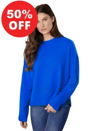 EMILIA CASHMERE CREW - CRUISE BLUE