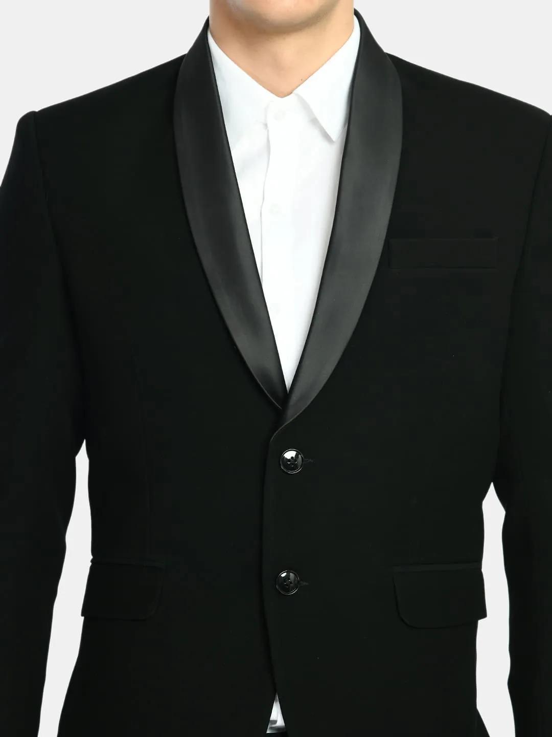 Flaunt in Bold, Black Tuxedo Suit