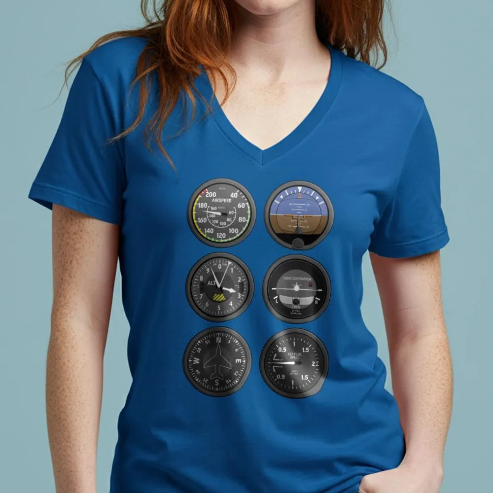 Flight Instruments - Women's V-Neck T-Shirt