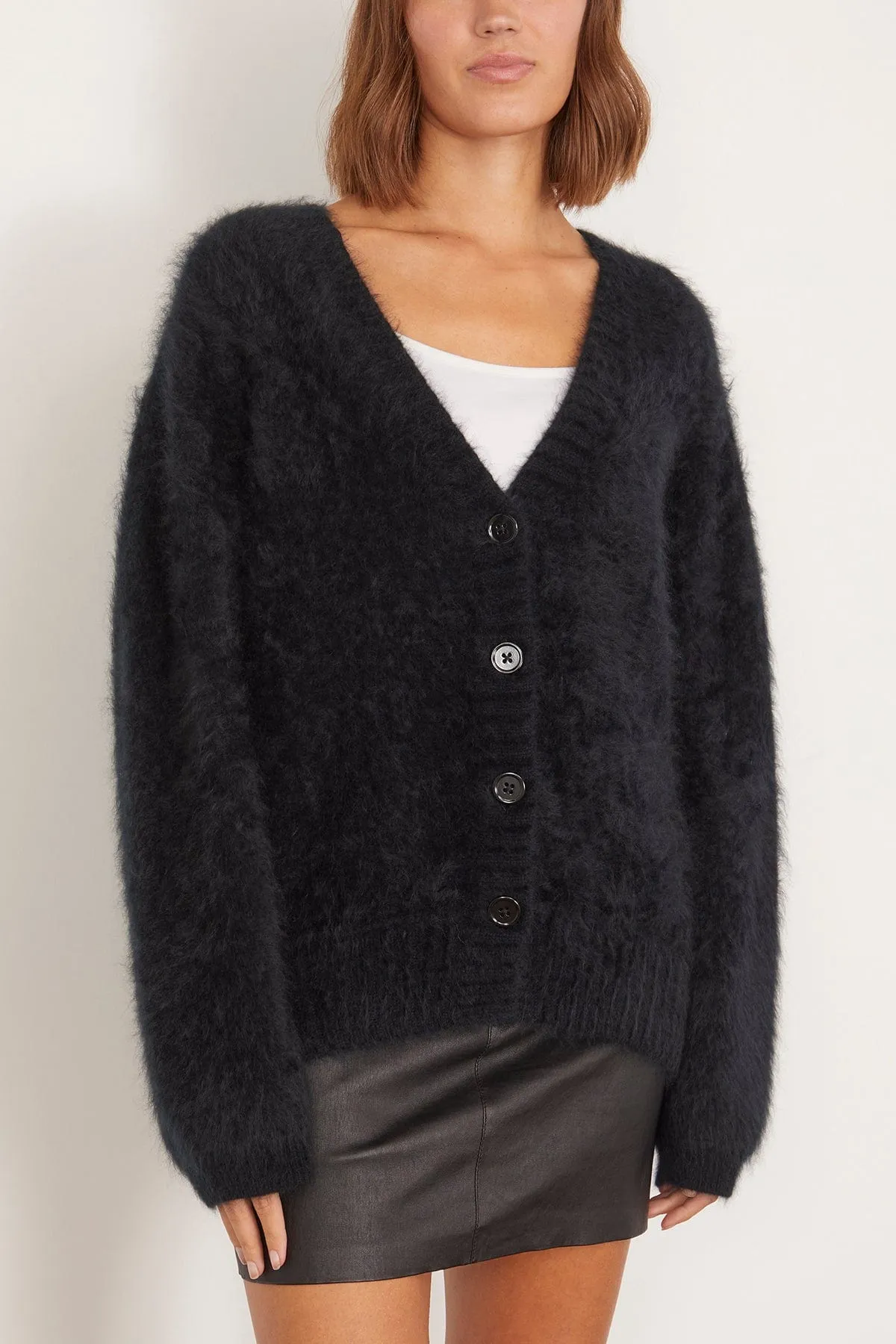 Fluffy Luxury Cardigan in Black