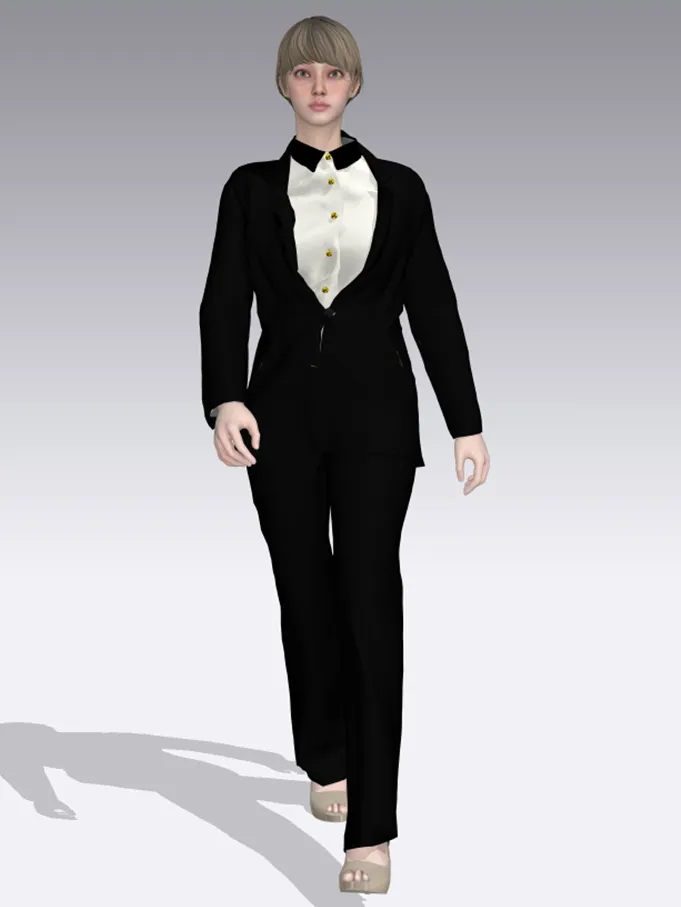 Formal Slim Fit Women's Business Work Wear 2 Pieces Suits Custom Size