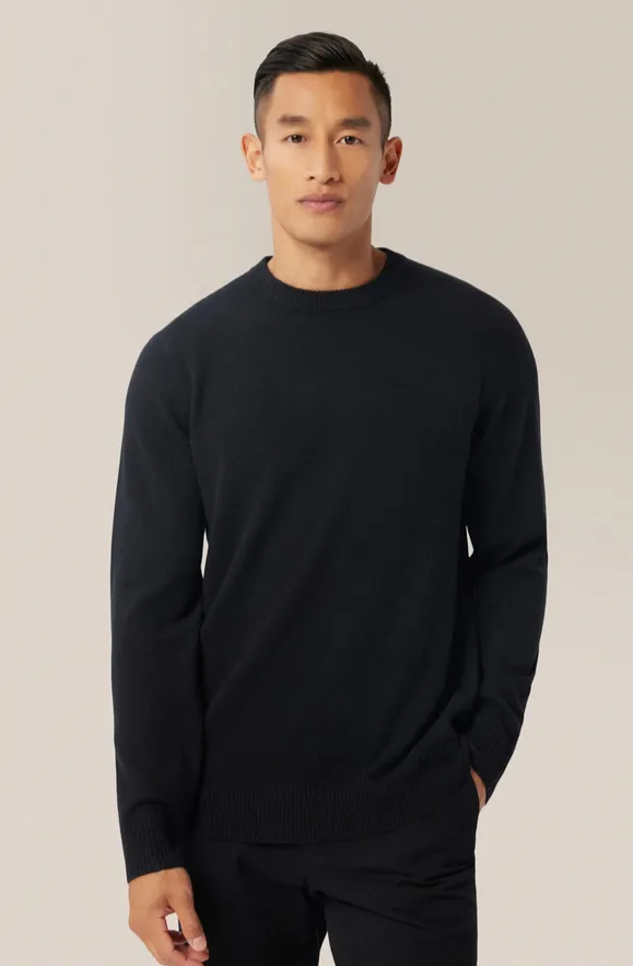 Good Man Cashmere Crew Neck Sweater, Black