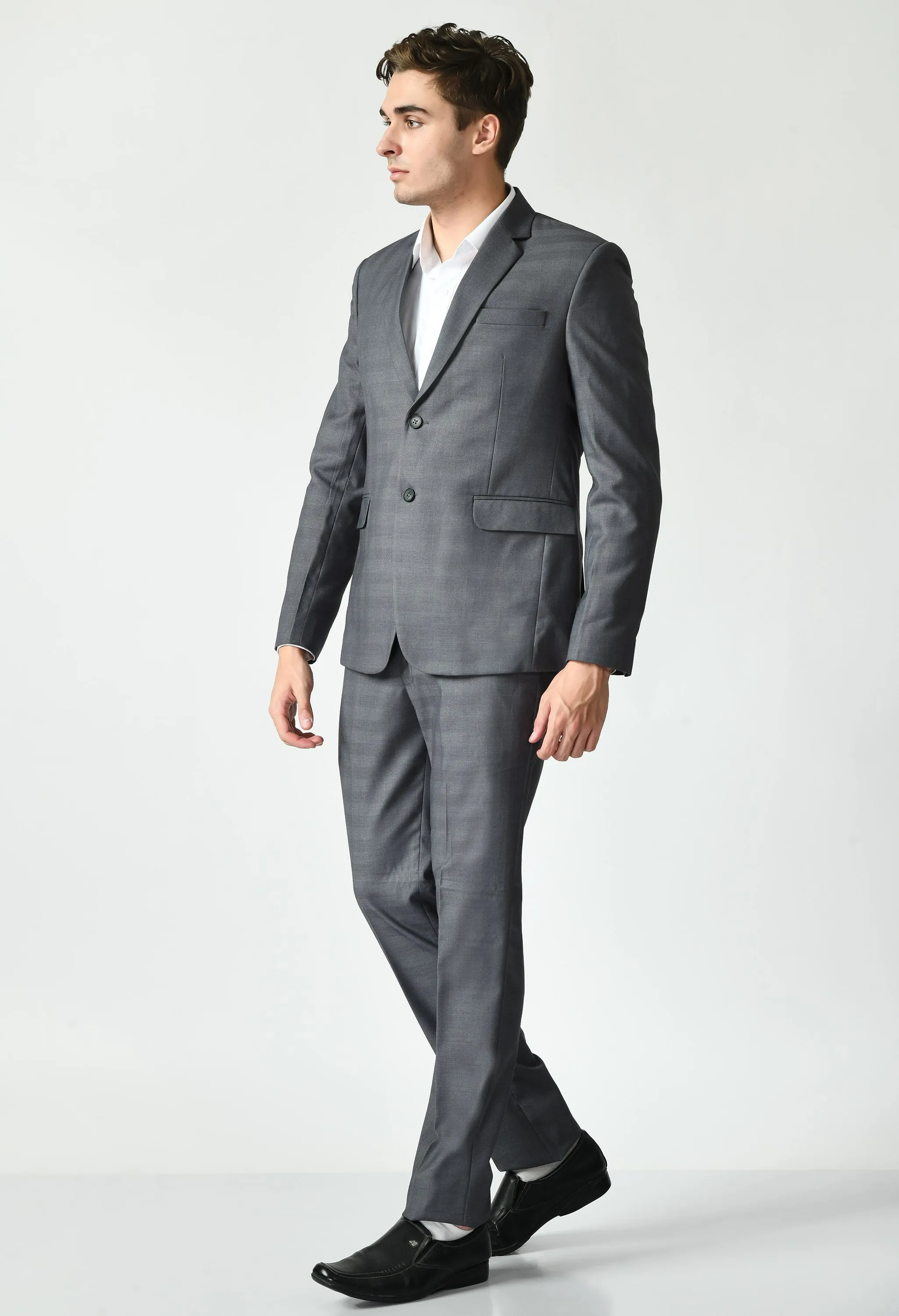 Grey Single Breasted Designer Suit