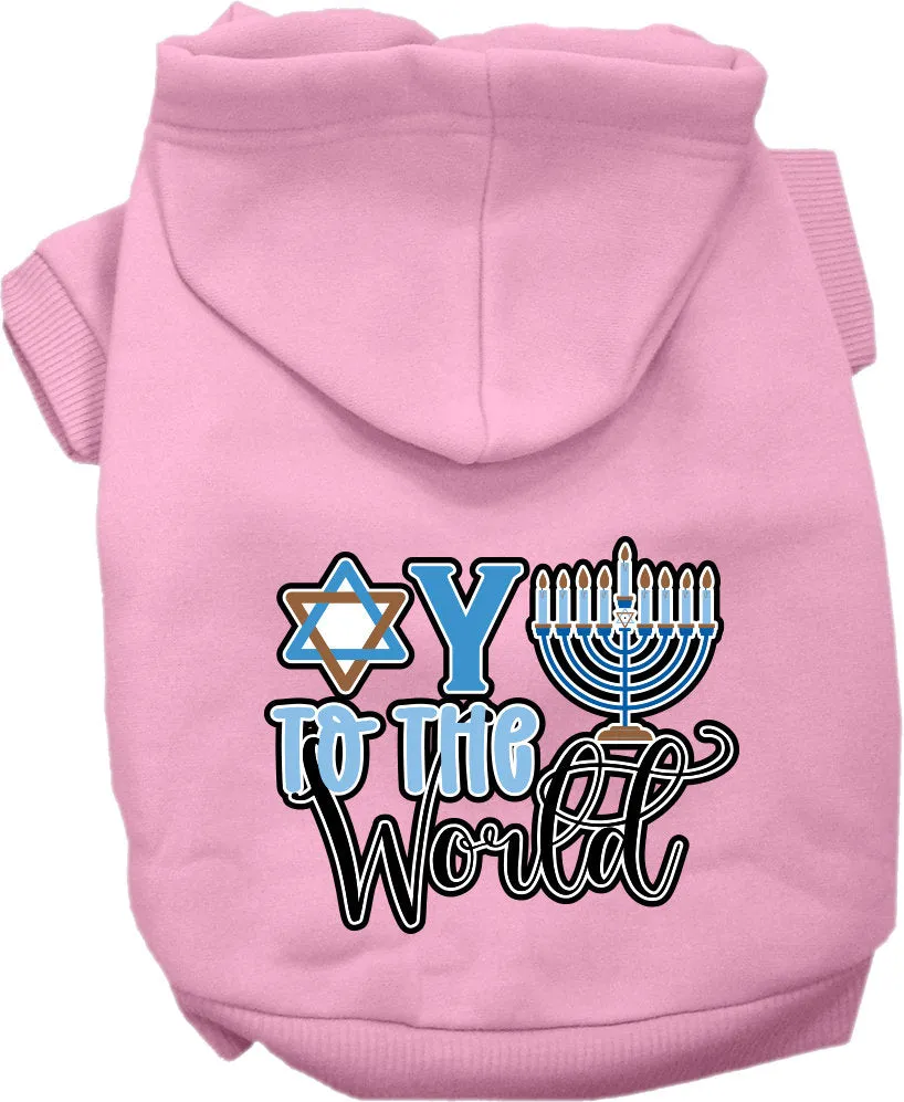 Hanukkah Pet, Dog and Cat Hoodie Screen Printed, "Oy To The World"