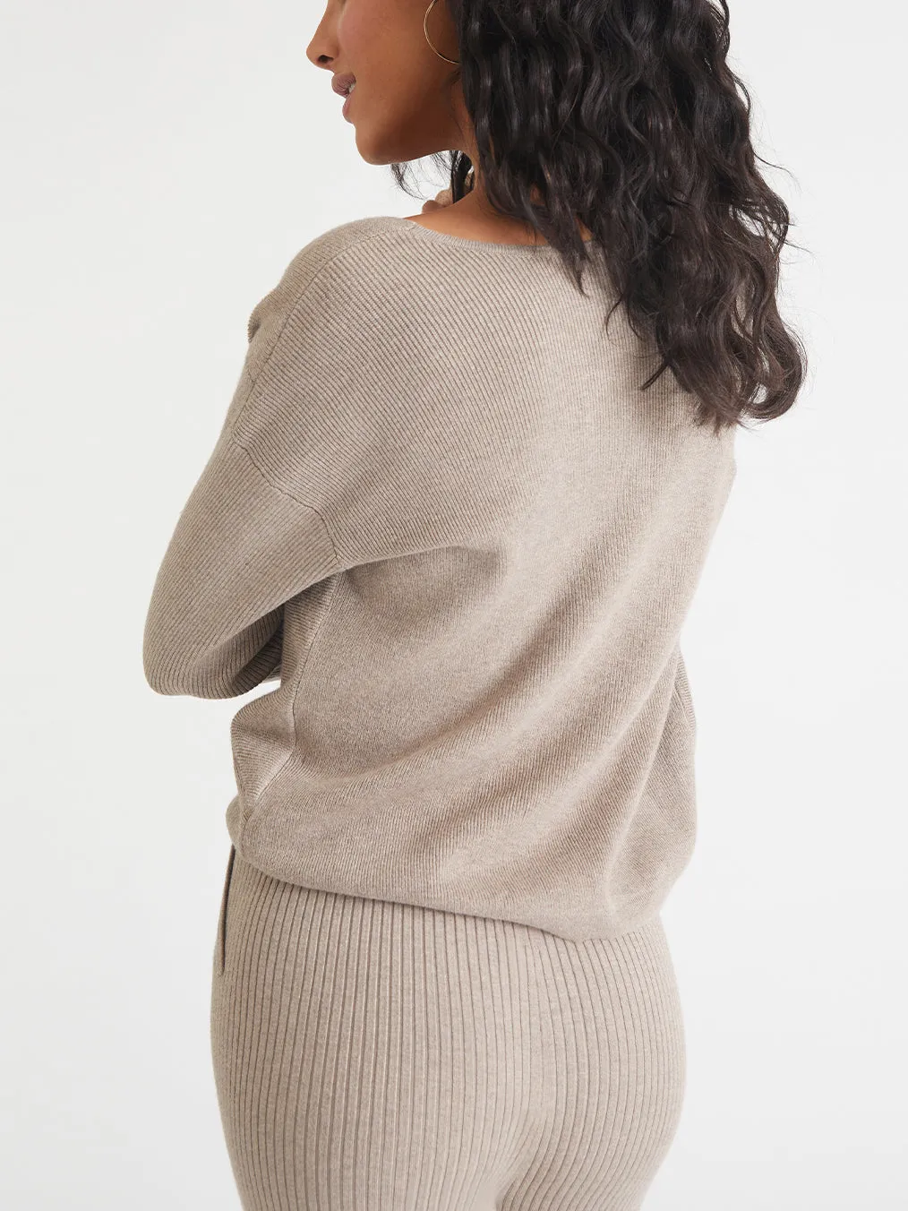 Harlow: Wrap-Front Rib Sweater