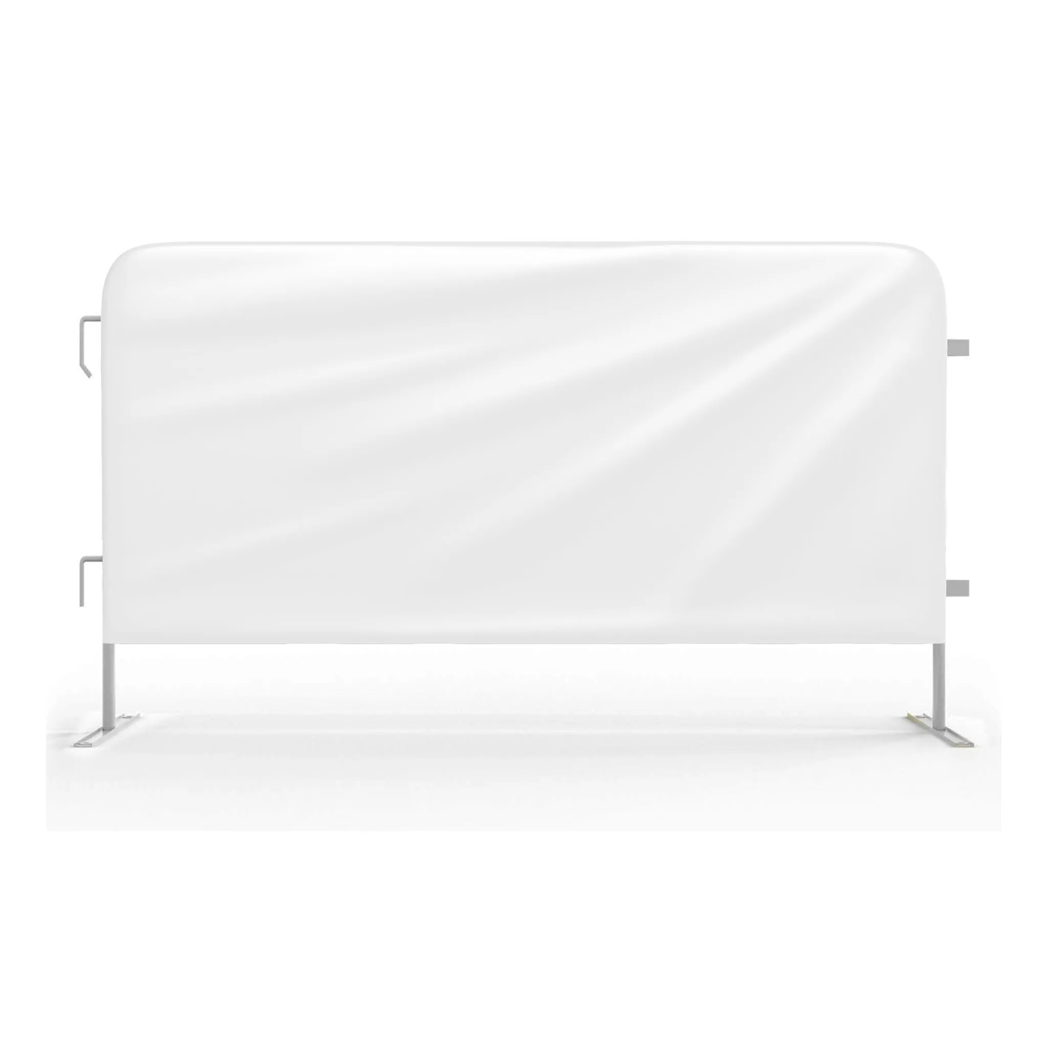 Heavy Duty Interlocking Steel Barricade, 8.5 Ft., White - Angry Bull Barricades