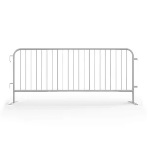 Heavy Duty Interlocking Steel Barricade, 8.5 Ft., White - Angry Bull Barricades