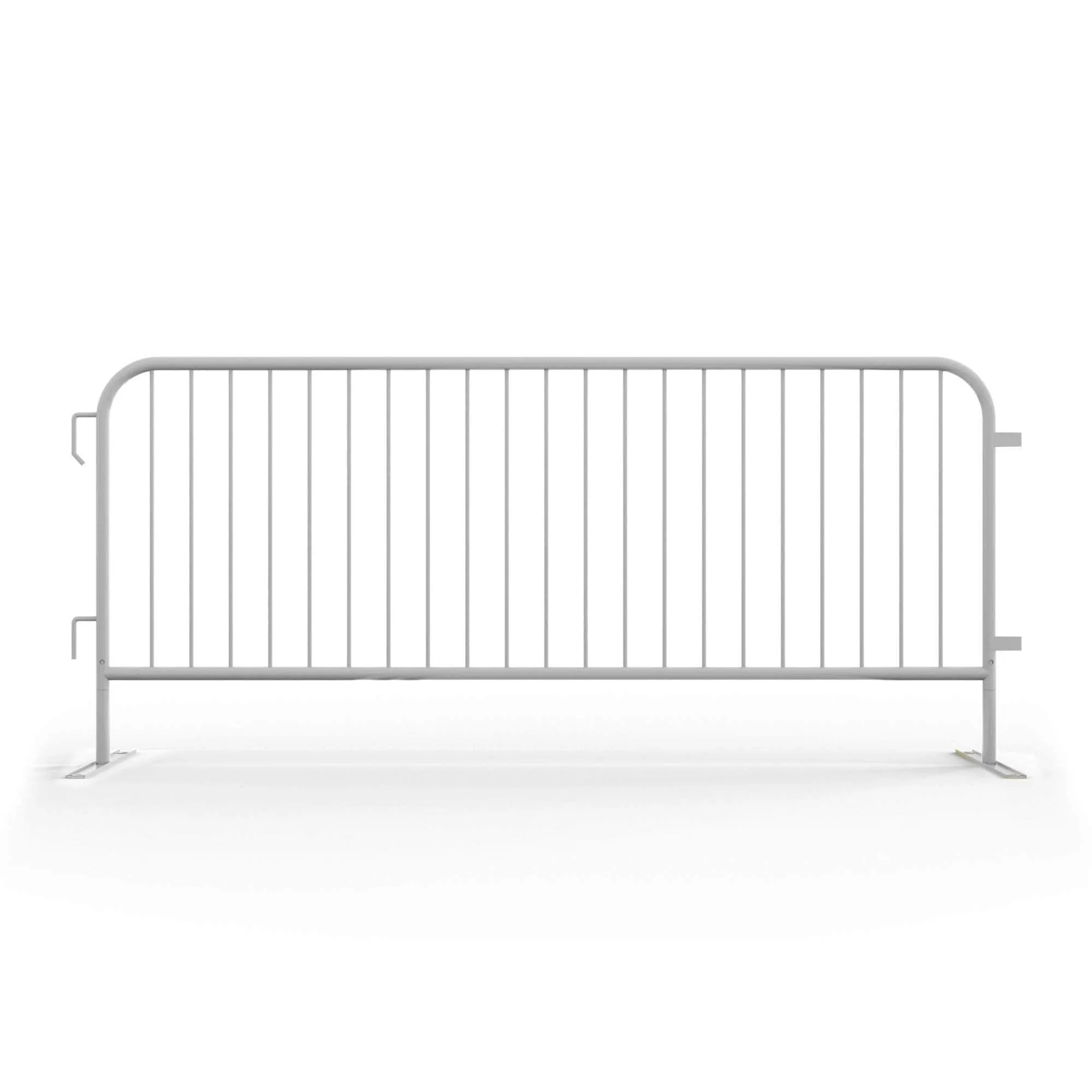 Heavy Duty Interlocking Steel Barricade, 8.5 Ft., White - Angry Bull Barricades