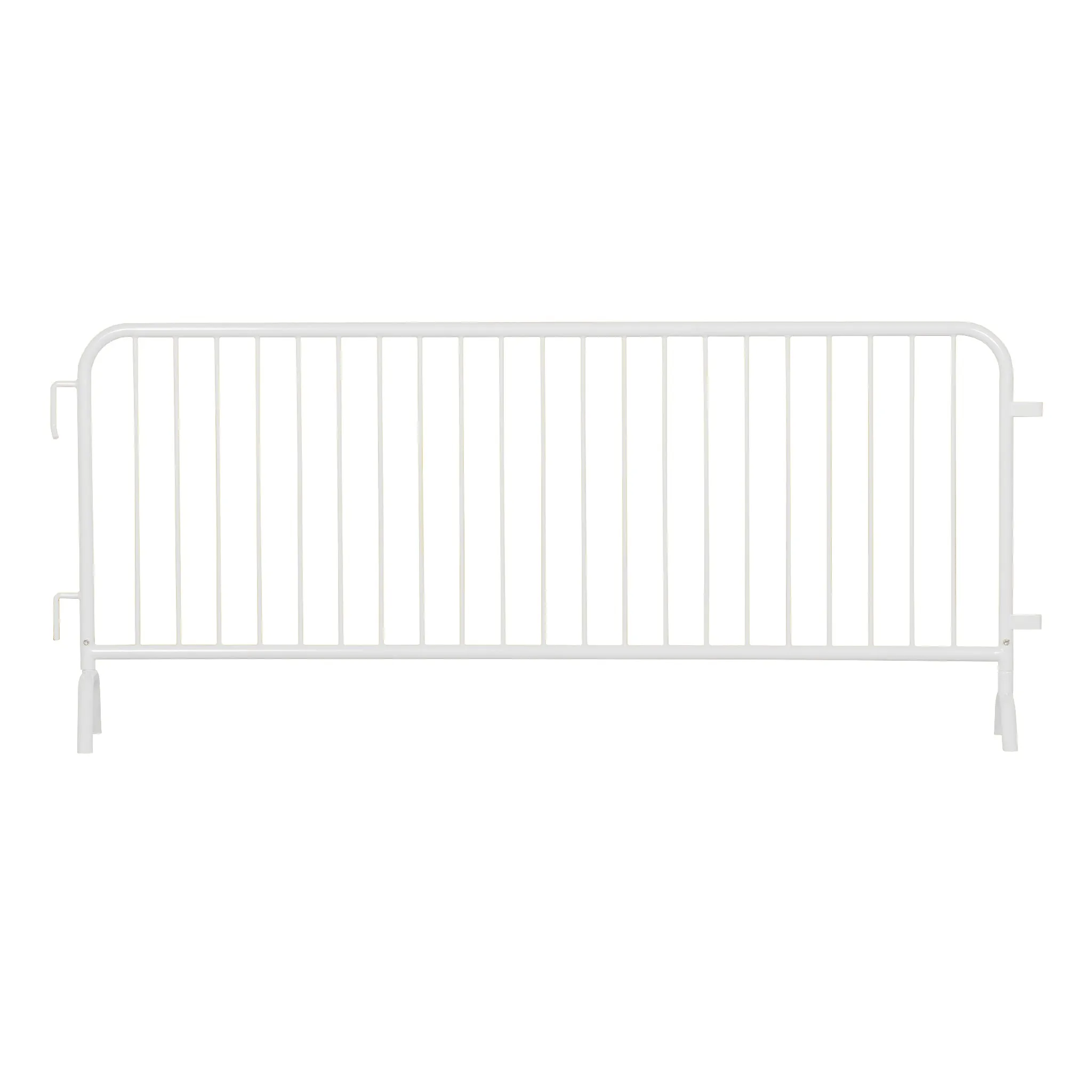 Heavy Duty Interlocking Steel Barricade, 8.5 Ft., White - Angry Bull Barricades