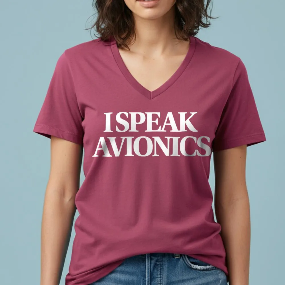 I Speak Avionics - Women's V-Neck T-Shirt