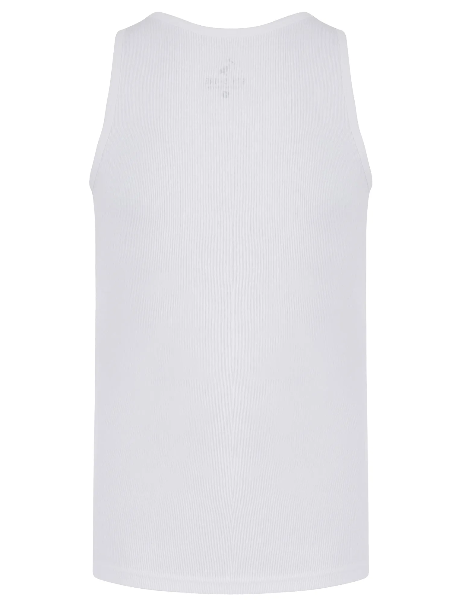 Jeremy Cotton Ribbed Plain Vest Top in Bright White - South Shore