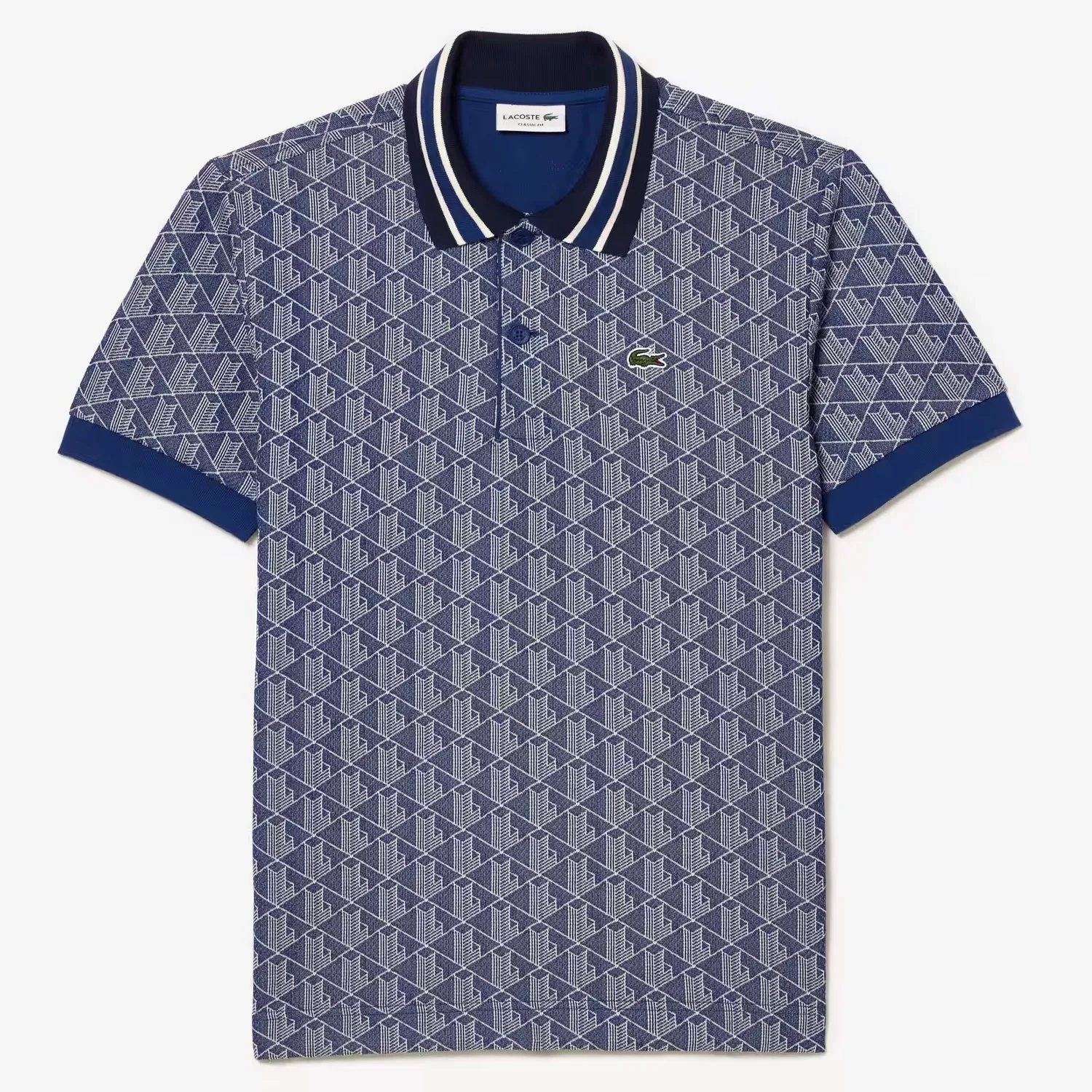 Lacoste Men's Classic Fit Contrast Collar Monogram Polo