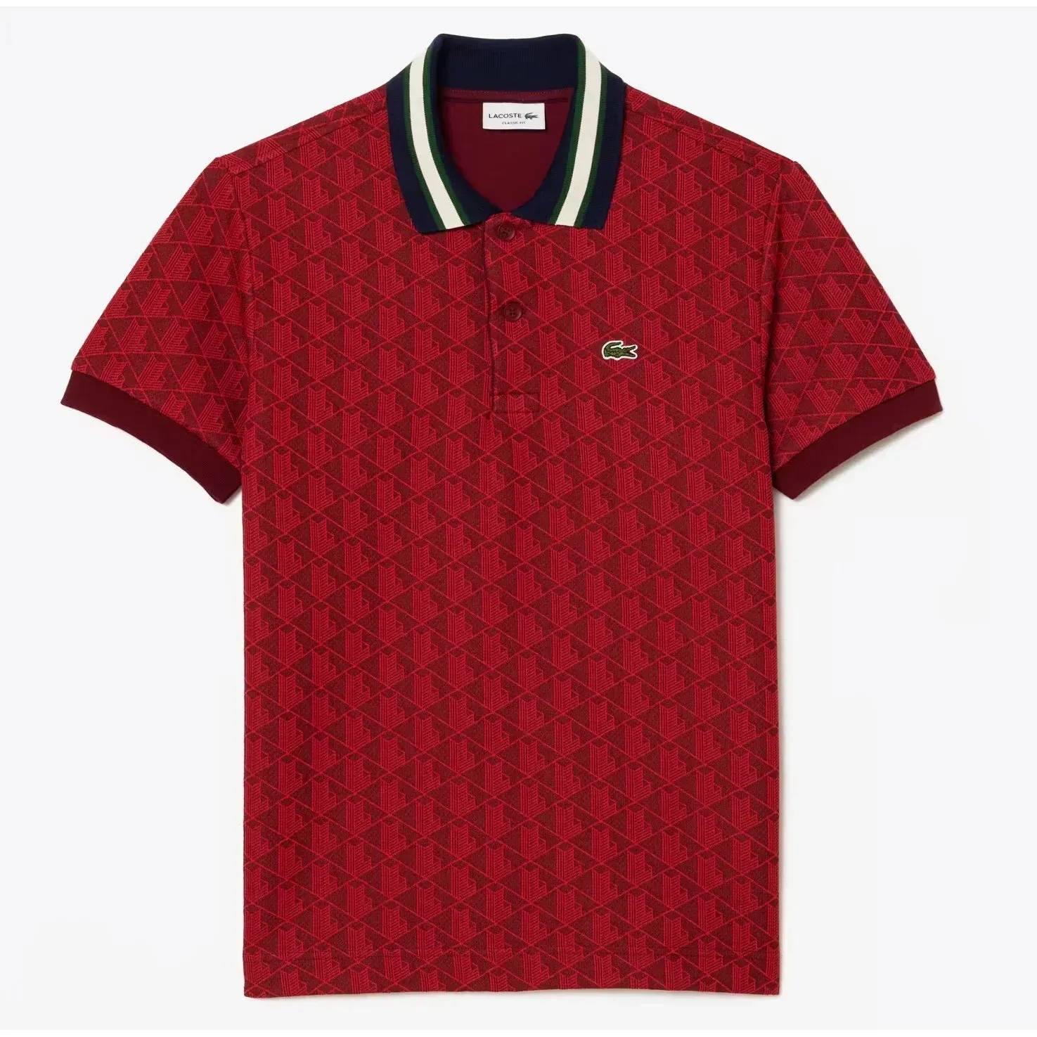 Lacoste Men's Classic Fit Contrast Collar Monogram Polo