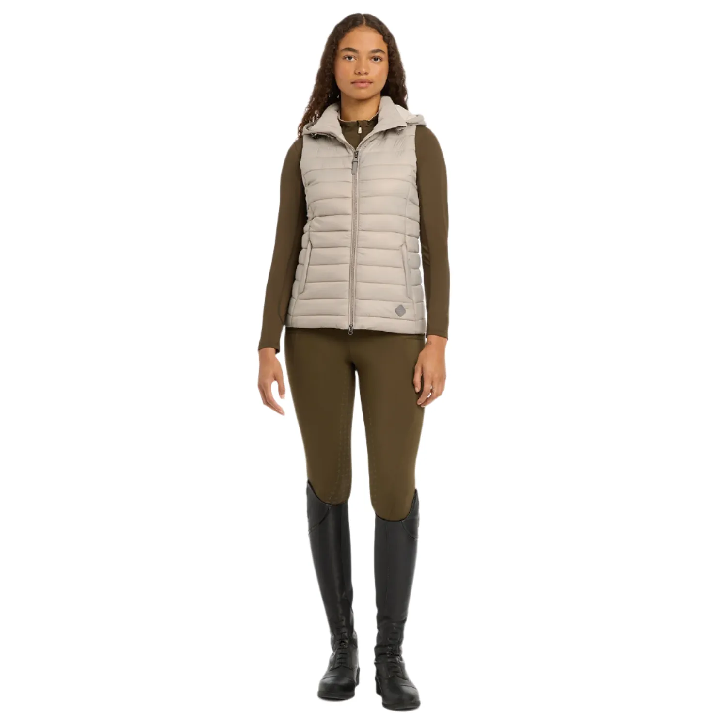 LeMieux Tilly Ladies Hooded Puffer Vest, Ash